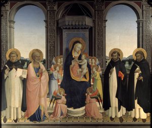 Polyptychon des Heiligen Dominikus - Heiliger Thomas von Aquin und Heiliger Barnabas, Heiliger Dominikus und Heiliger Petrus Märtyrer