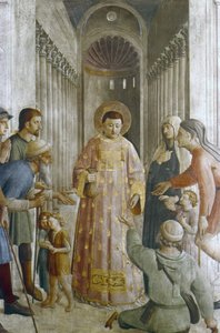 Der heilige Laurentius verteilt Almosen (Fresko) von Fra (c.1400 55) Angelico