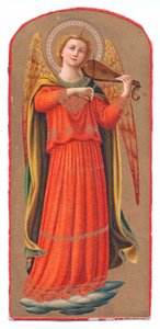 Farblithografie Fra Angelico Engel spielt Geige, ca. 1910 von Fra Angelico