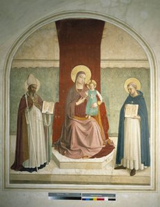 Madonna mit Kind und den Heiligen Franziskus und Zenobius. Fresko von Guido di Pietro von Fra Angelico