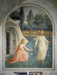 Noli me tangere. Jesus Christus verweigert der heiligen Maria Magdalena die Berührung. Fresko von Guido di Pietro von Fra Angelico