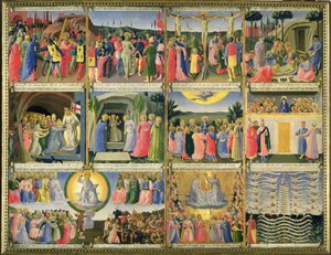 Szenen aus der Passion Christi und dem Jüngsten Gericht, ursprünglich Schubladen eines Schranks zur Aufbewahrung von Silber, ca. 1450-53 (Tempera auf Holz)