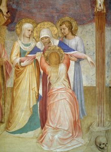 Die Kreuzigung: Die Jungfrau und Begleiter (Detail) von Fra Angelico