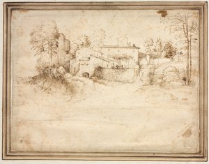 Bauernhaus am Hang eines Hügels, um 1508 von Fra Bartolommeo