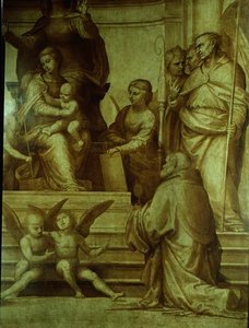 Das große Ratsaltarbild, Detail (Heilige auf der linken Seite der Jungfrau), 1510