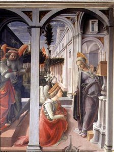 Die Verkündigung (Detail) von Fra Filippo Lippi