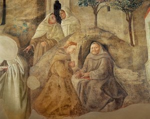 Die Reform der Karmelitenregel (Detail) von Fra Filippo Lippi