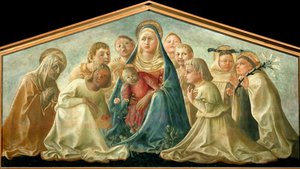 Die Jungfrau der Demut umgeben von Heiligen und Engeln von Fra Filippo Lippi