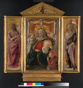 Triptychon: Madonna mit Kind mit Johannes dem Täufer und St. Georg, ca. 1437 von Fra Filippo Lippi