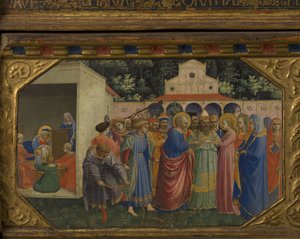 Maria und Joseph, Das Verkündigungsretabel mit 5 Predellaszenen von Fra Giovanni Angelico da Fiesole