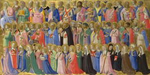 Die Vorläufer Christi mit Heiligen und Märtyrern, Tafel vom Fiesole San Domenico Altarbild, ca. 1423-1424 von Fra Giovanni Angelico da Fiesole