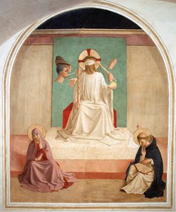 Christus verspottet in Gegenwart der Jungfrau und des Heiligen Dominikus von Fra school of Angelico