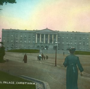 Der Königspalast, Christiania, Oslo, Norwegen, spätes 19. - frühes 20. Jahrhundert von Fradelle and Young