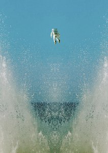 Schwebender Astronautenspritzer
