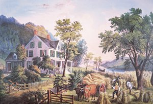 Amerikanische Farm Szene von Frances Flora Bond (c.1812 76) Palmer