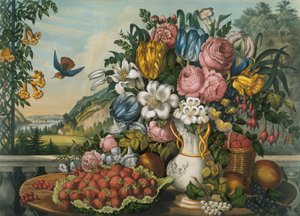 Landschaft - Früchte und Blumen