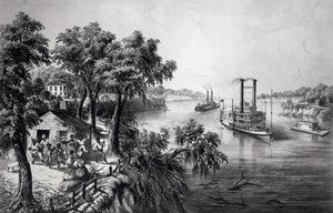 Niedrigwasser im Mississippi, veröffentlicht von Currier und Ives, 1867