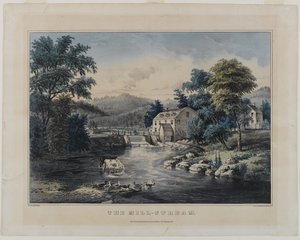 Der Mühlbach, veröffentlicht von Currier & Ives, New York von Frances Flora Bond Palmer