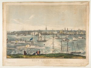 Blick auf New York von Brooklyn Heights
