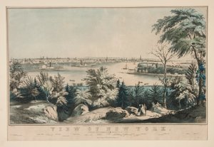 Ansicht von New York vom Weehawken-Nordfluss von Frances Flora Bond Palmer