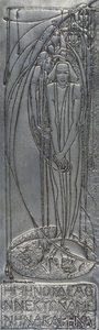 Repoussé-Weißmetallplatte, 1893