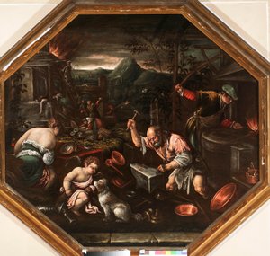 Allegorie des Feuers, Gemälde von Francesco da Ponte, genannt Francesco Bassano von Francesco Bassano