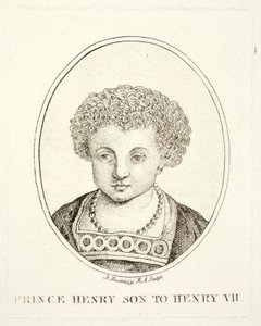 Prinz Heinrich, der zukünftige König Heinrich VIII., Sohn von Heinrich VII. und Elisabeth von York (Stich)