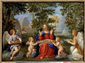 Christus von Engeln bedient