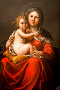 Madonna mit Kind und Engeln (Detail) 17. Jahrhundert von Francesco Albani