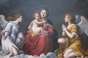 Madonna mit Kind und Engeln von Francesco Albani