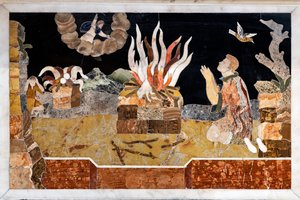 Der Hauptaltar mit zwei Tischen, überragt von einem grandiosen Marmortabernakel (Detail)