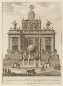 Ein Ort der Freude mit einem Luftballon, für das Chinea-Festival, 1785 von Francesco Barbazza