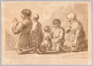 Eine Familie beim Beten von Francesco Bartolozzi
