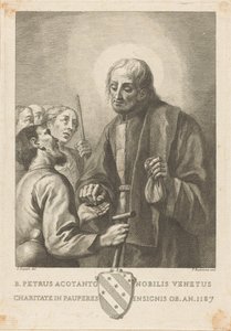 Der selige Petrus Acotanto, venezianischer Adliger, ausgezeichnet durch seine Nächstenliebe gegenüber den Armen, gestorben im Jahr 1187 von Francesco Bartolozzi