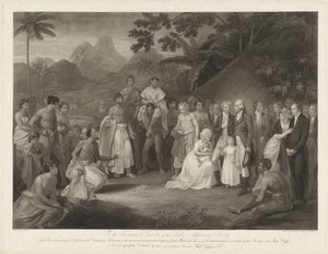 Kapitän James Wilson auf der Insel Otaheité