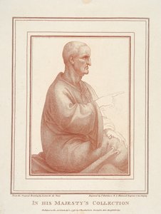 Mann im Schneidersitz, Profil von Francesco Bartolozzi