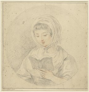 Mädchen, das ein Buch liest, in einem Oval von Francesco Bartolozzi