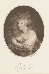 Ophelia Shakespeare, Hamlet, Akt 4, 1784 von Francesco Bartolozzi