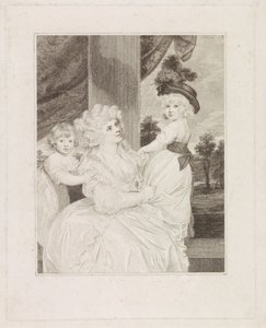 Porträt von Jane Stanhope mit ihren zwei Kindern