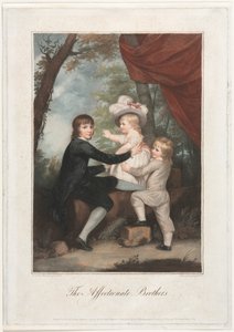 Die liebevollen Brüder Die Lammkinder, 1791 von Francesco Bartolozzi