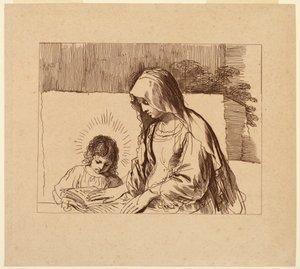 Die Jungfrau lehrt das Jesuskind von Francesco Bartolozzi