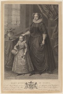 Maria Stuart, Königin von Schottland von Francesco Bartolozzi after Federico Zuccaro