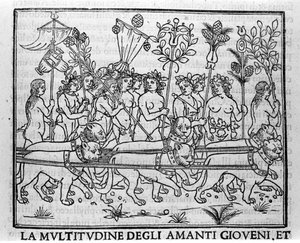 Gravur in „Hypnerotomachia Polyphili“ (der Traum von Poliphilo) von Dominikanermönch Francesco Colonna, Venedig