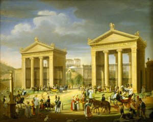 Der Zugang zur Villa Borghese, Rom, 1838 von Francesco Diofebi