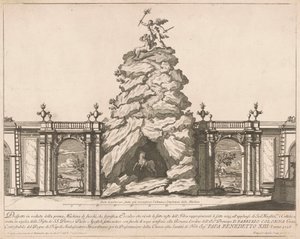 Die Prima Macchina für die Chinea von 1726: Herkules und die Hydra von Francesco Faraone Aquila, after Alessandro Specchi