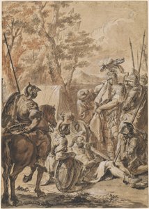Alexander der Große vor der Leiche des Darius von Francesco Fontebasso