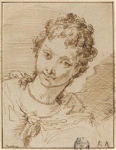 Elegante junge Frau mit Perlenkette