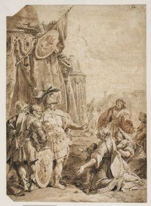 Die Familie des Darius kniet vor Alexander dem Großen