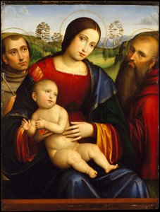 Madonna mit Kind und den Heiligen Franziskus und Hieronymus von Francesco Francia