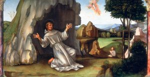 Der heilige Franziskus empfängt die Stigmata, spätes 15. - frühes 16. Jahrhundert